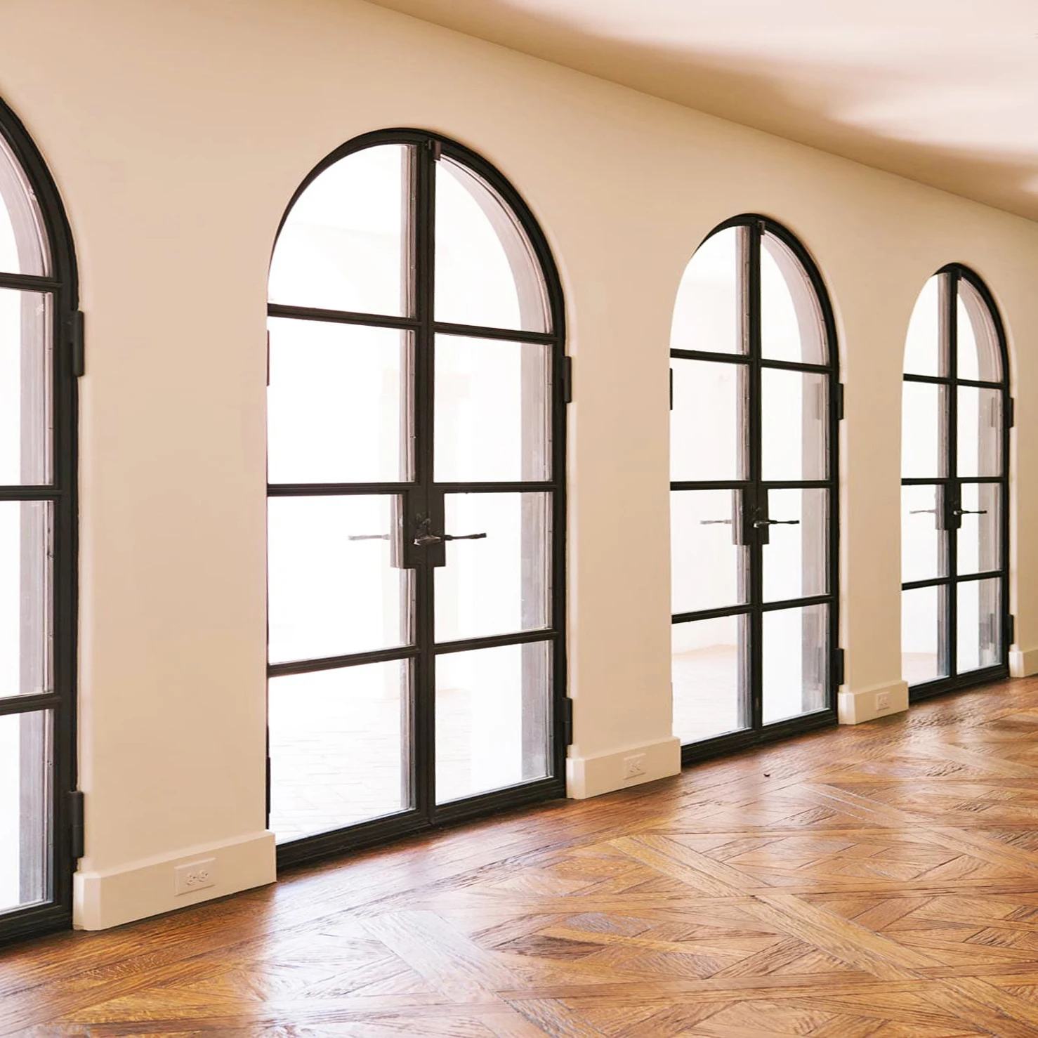 Curated visual reference: Gallery Detail: Villa Exterior Arch Double Floor To Ceiling Glass Door Design
