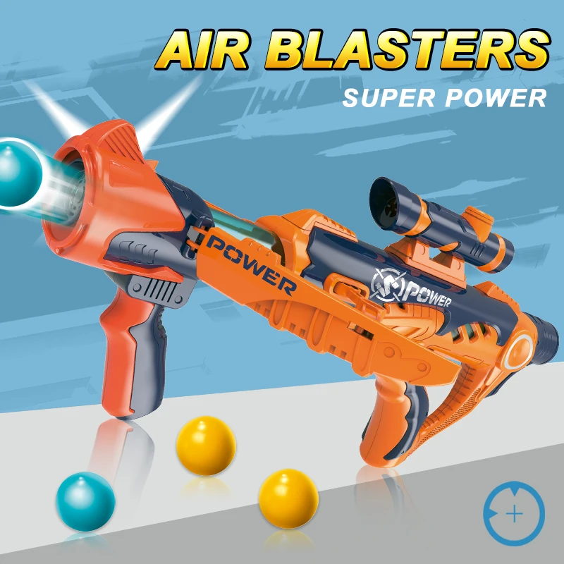 Air Power Blaster Toy Gun With 12pcs Air Balls Blaster Pressure Gun For Boys Outdoor Shooting