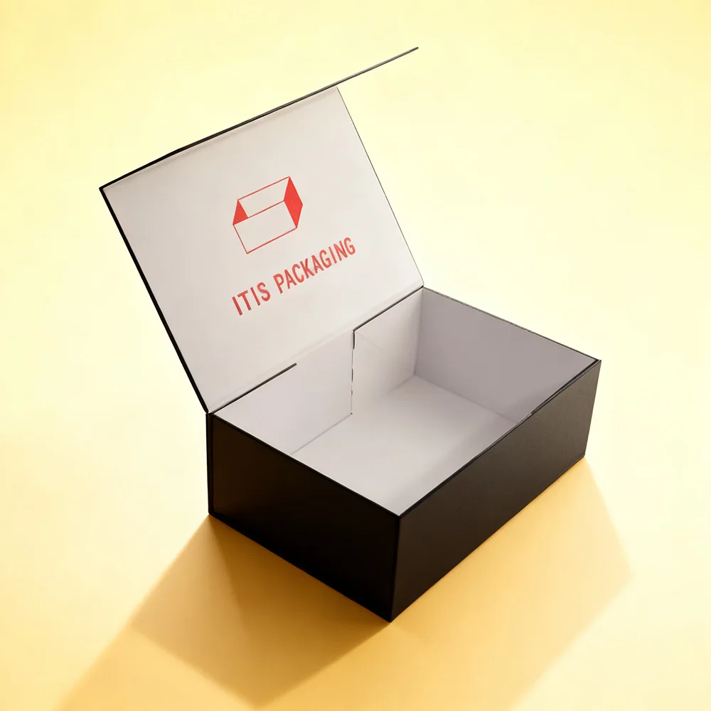 Caixa de luxo para câmera | Estojo dobrável magnético personalizado em papel revestido | Mini caixa protetora com acabamento fosco (novidade)