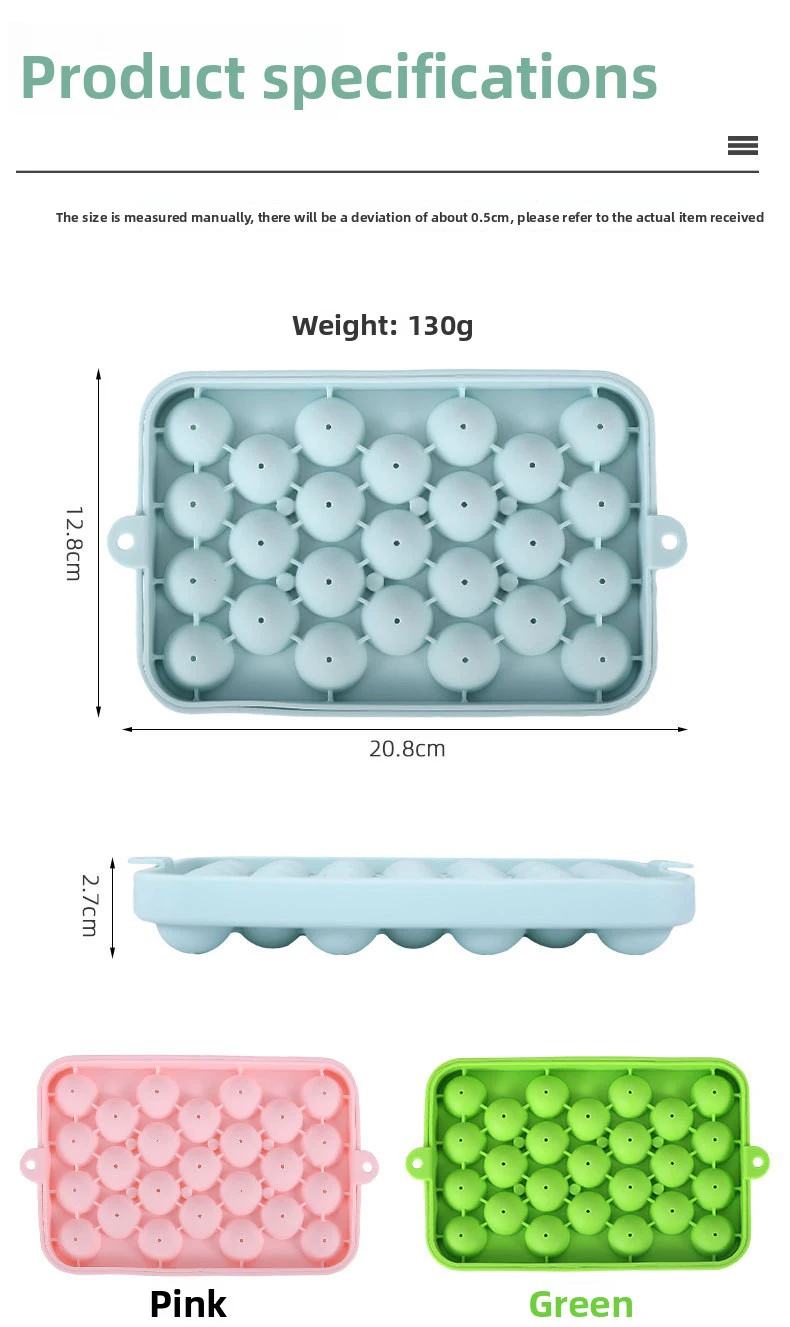 25 Grid Silicone Ball Ice Cube Mold with Easy Demold Fruit Round Ice Ball Mold Eco-Friendly and with Lid manufacture
