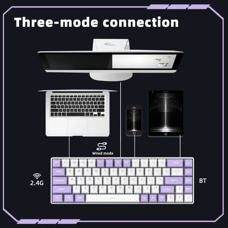 Keywin ZK68 65% Mini Mechanical RGB Gaming Keyboard