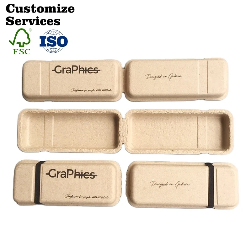 Molded pulp eco friendly packaging box oem service green sustainable packaging custom paper box molded paper pulp packaging