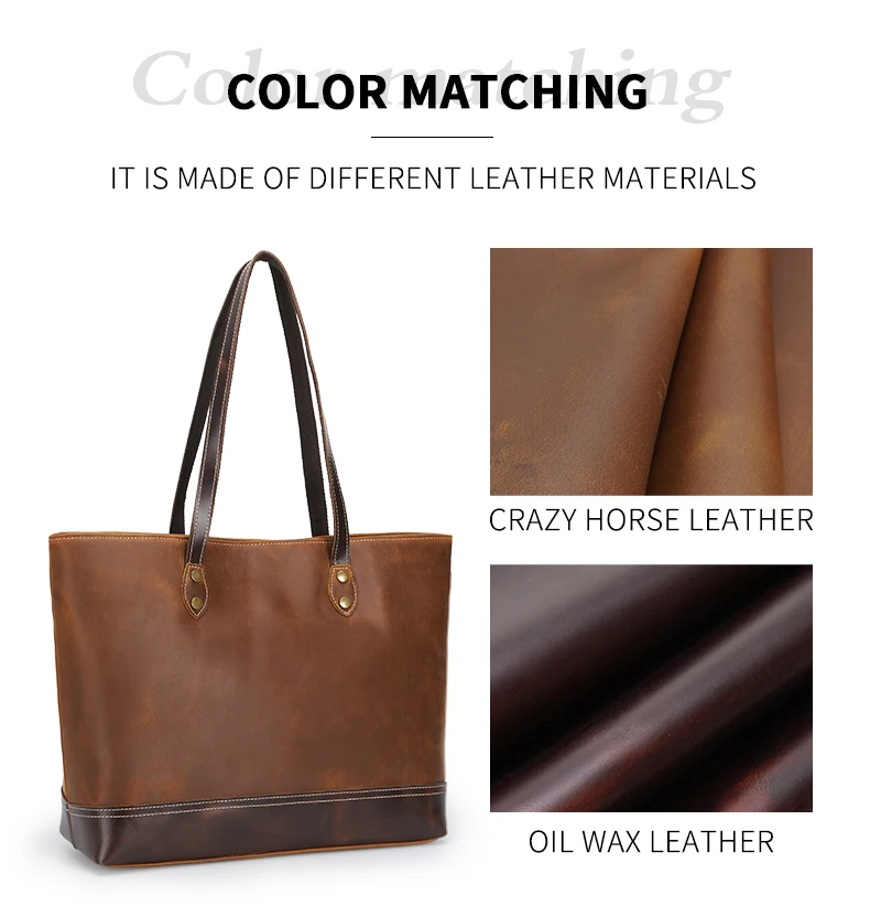 Woosir Women Leather Designer Tote Bag for work