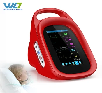 Portable 5.5" Touchscreen Patient Monitor CE Declared Multi-Parameter Device for Blood Pressure EtCO2 SpO2 NIBP RR PR TEMP