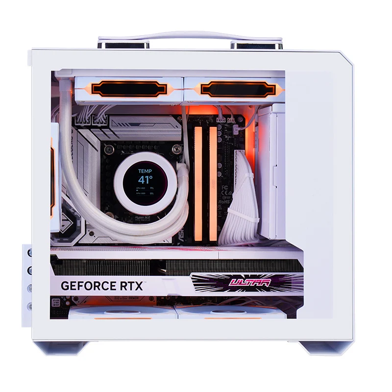 【未使用品】WJCOOLMAN MINI PCケース　ホワイト 新品・白】 ピラーレス PCケース ガラス WJCOOLMAN MINI PC CASE