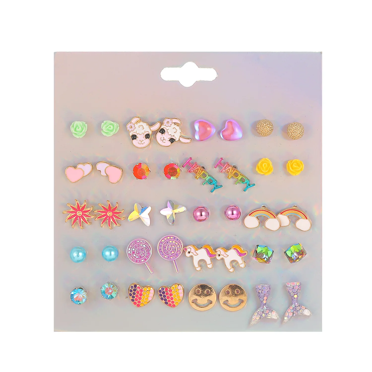 20 Pairs Korean Design Colorful Small Heart Rainbow Earrings Cute Carton  Unicorn Lollipop Stud Earrings For Child Girls - Buy Small Stud Earrings  For Child Girls,Cute Cartoon Earrings For Kids Jewelry,Kids Earrings