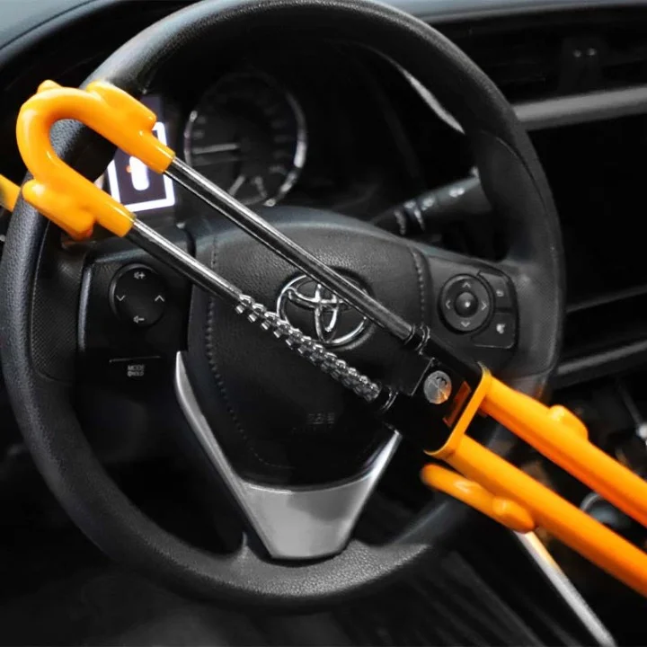 New Hot Selling Car Anti-theft Universal U-shaped Double Hook Multi-function Steering Wheel Lock