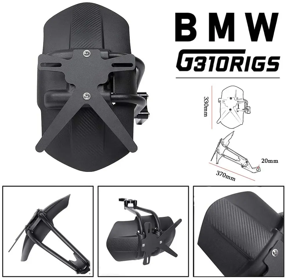 0TO6 Rear Mudguard | Tyre Hugger | Mudguard | Splash Guard with 3MM  Thickness Metal Clamp Only Suitable for G310R & G310GS