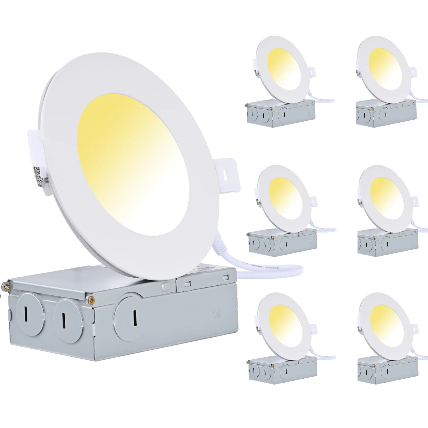 Stocks LED Lights 4 Inch Recessed Downlight Flicker Free Wet Location 9W 3CCT 5CCT  Potlights LED Panel Lights