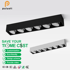 PULUOTI Adjustable Anti-Glare Spotlights with Easy Installation GX53 Surface Downlights Replacements Black for Home Hotel