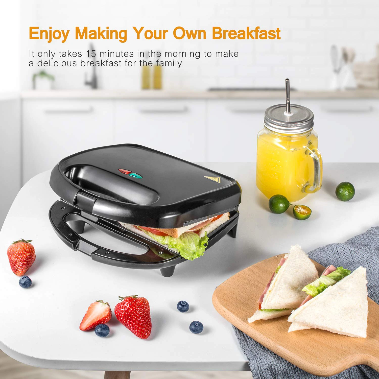 Non-Stick Mini Electric Waffle Maker Machine Double-Sided Heating Kitchen  Cooking Breakfast Dessert вафельница