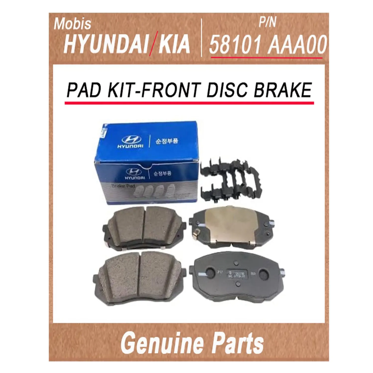58101aaa00 / Pad Kit-front Disc Brake / Genuine Korean Automotive Spare ...
