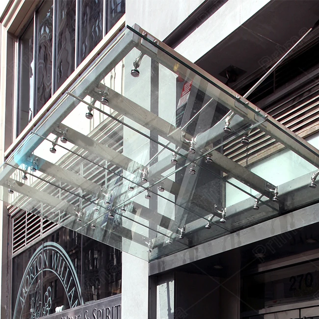 Typhoon Resistant Canopy Un Shade Polycarbonate Unbreakable Sun Window Glass Aluminum Used Awning for Sale