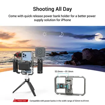 SmallRig Universal Video Kit for iPhone SmartPhone Vlogging and Live Streaming Cage Set with Microphone Light Tripod Side Handle detail image