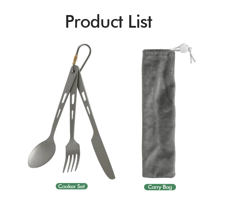 Rts Ultralight Camping Fork Titanium Camping Cooking Set Durable