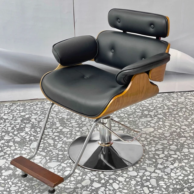 Wholesale Modern Brown Stainless Steel Hairdressing Styling Chair Low Price Hair Cutting Furniture for Barber Shops Made China