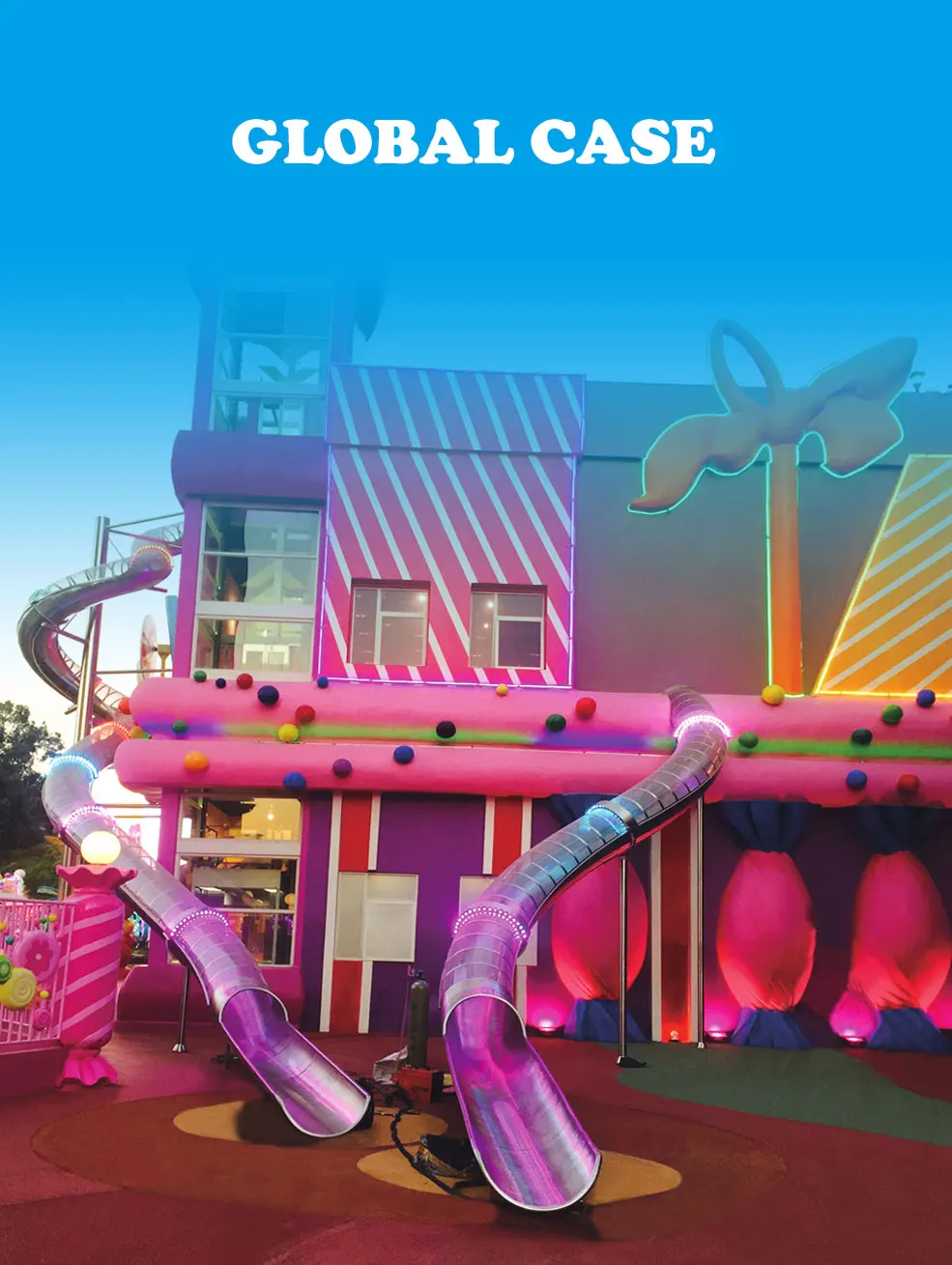 Custom Safe Outdoor Playground Equipment Tube Slide Climbing Rope Net