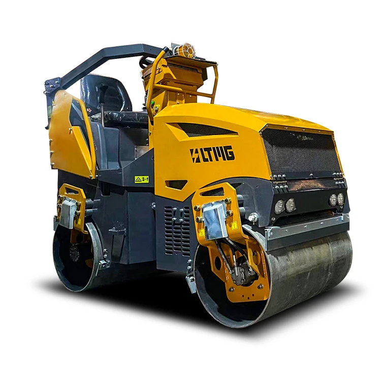 Mini Compactor Double Drum Vibratory Roller 1.5 Ton Road Roller for Sale