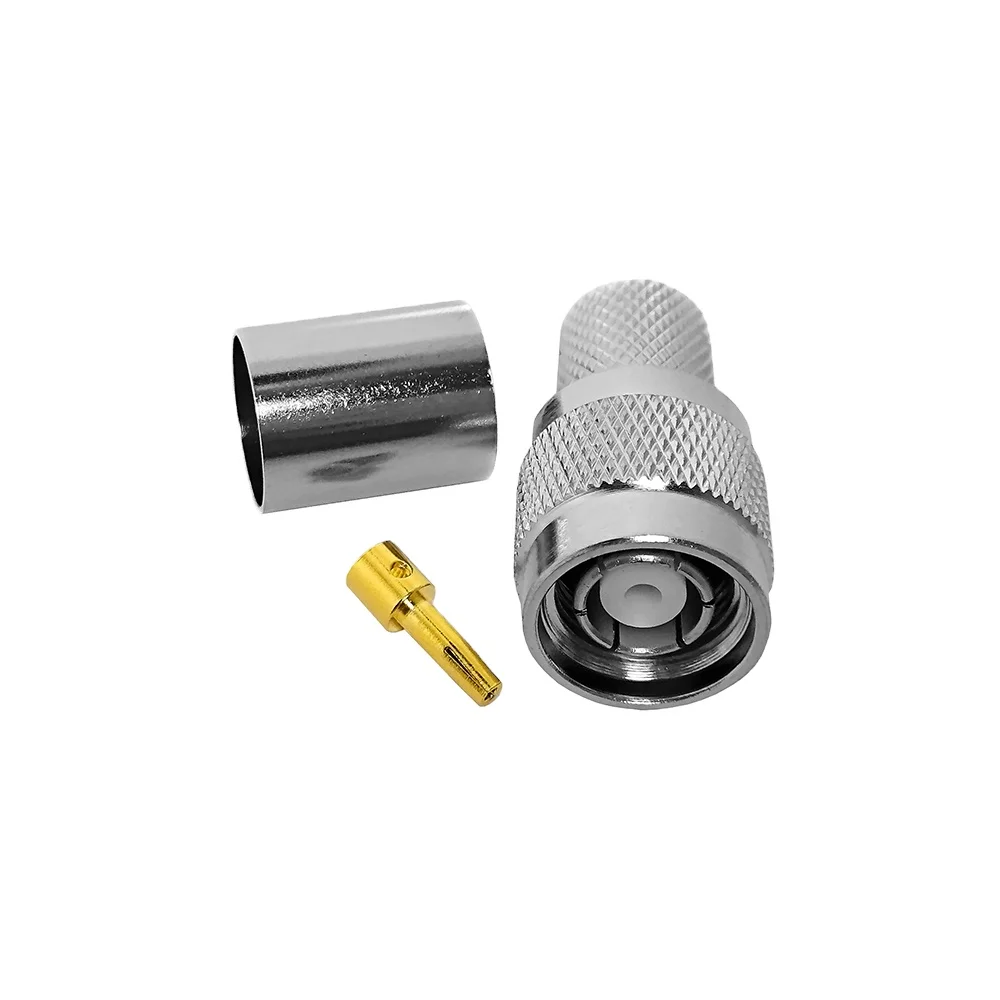 Factory RP Reverse Polarity TNC Male Plug Crimp Solder Connector for WTR400 RG8 RG213 RG214 7D-FB Cable RF Coaxial Connectors
