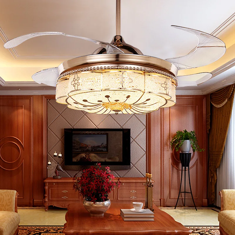 Led ceiling fan with light crystal fan light with remote led fan light