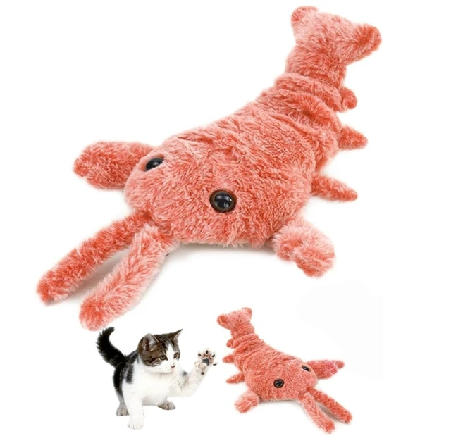 Motion-Activated Eco-Friendly Electric Plush Interactive Catnip Toys Realistic Flopping Lobster Chew Toy for Dogs and Cats