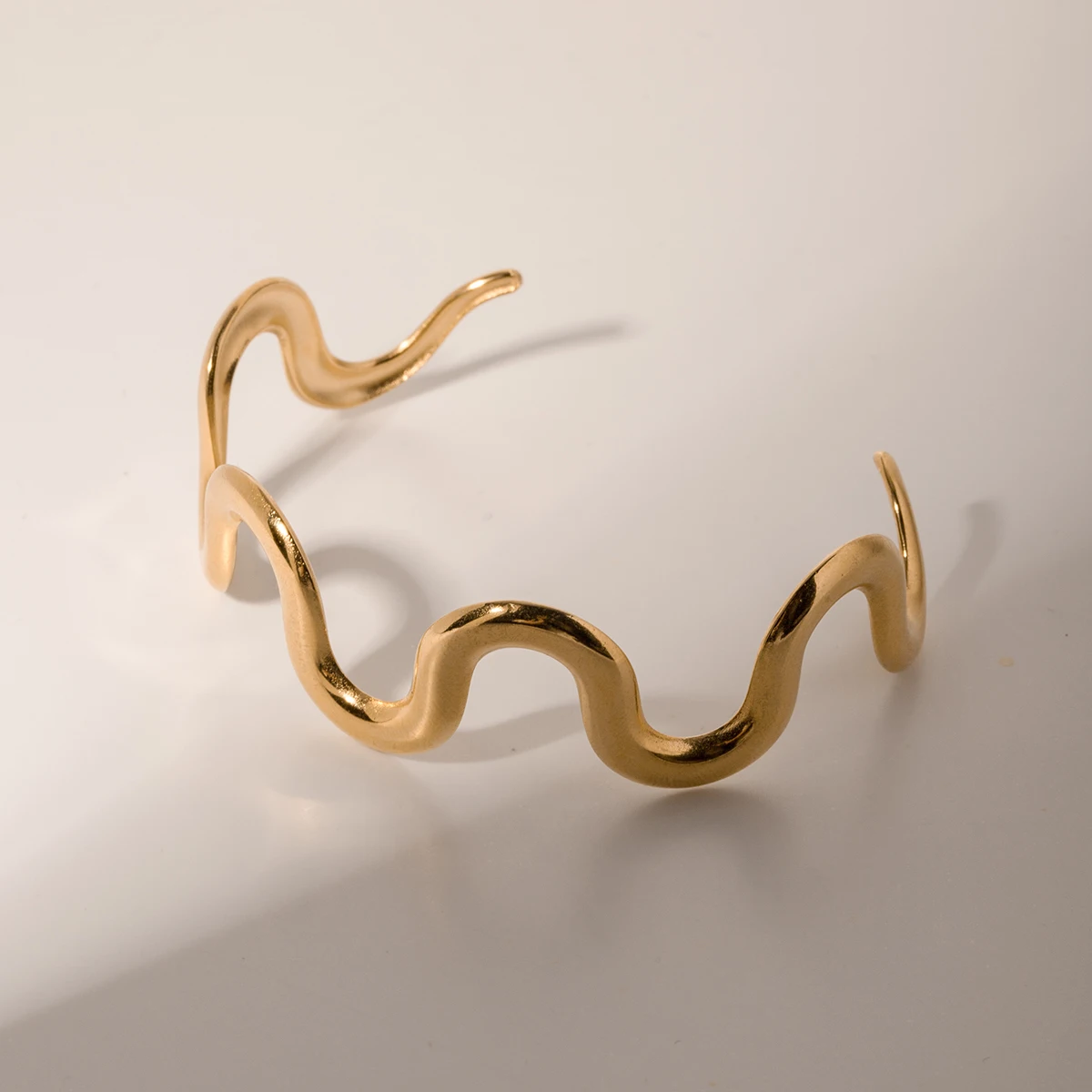 J&d Jewelry 18k Gold Plated Wave Bracelets Gift Stainless Steel Twist ...