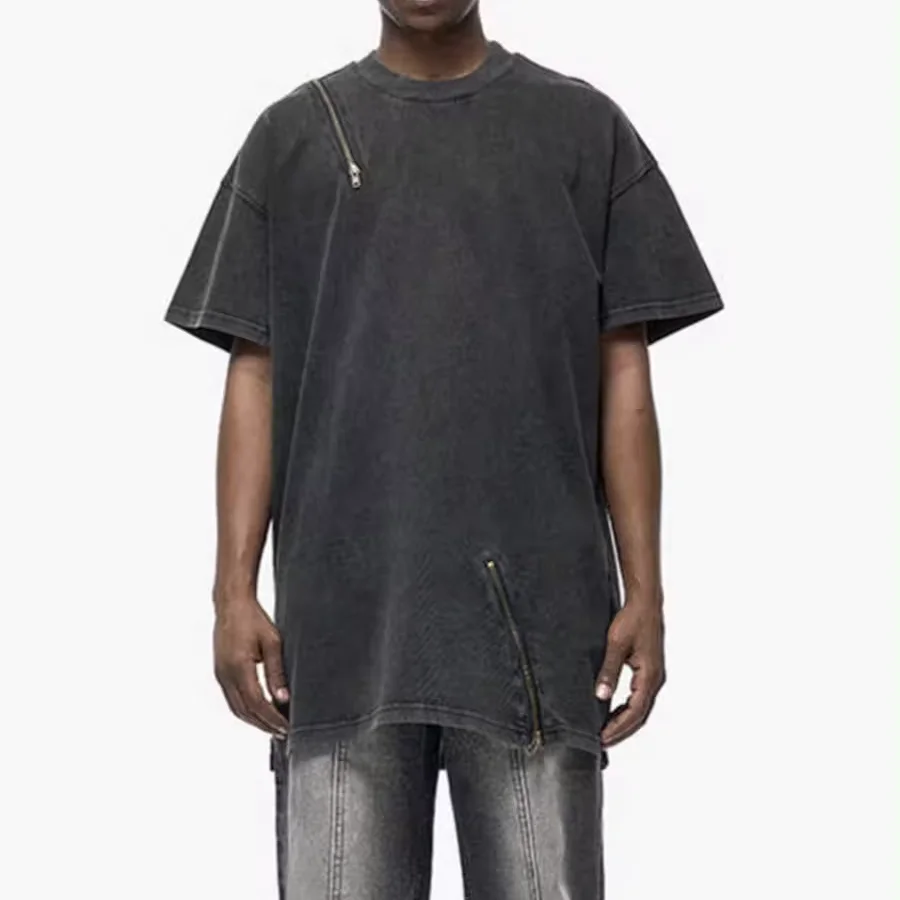 Летняя Футболка свободного кроя из чистого хлопка с круглым вырезом и рукавом пять точек