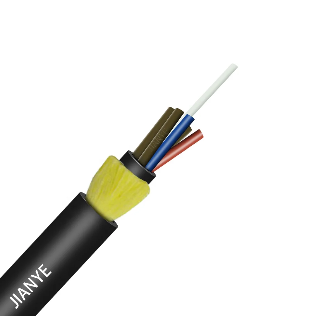 Optical Fiber Cable Gyfty Gyfty53 Gyxtw Adss Single Mode Fiber Optic Cable 12 24 Core Wood DRUM PE Outer Jacket 10 G652D 4000M