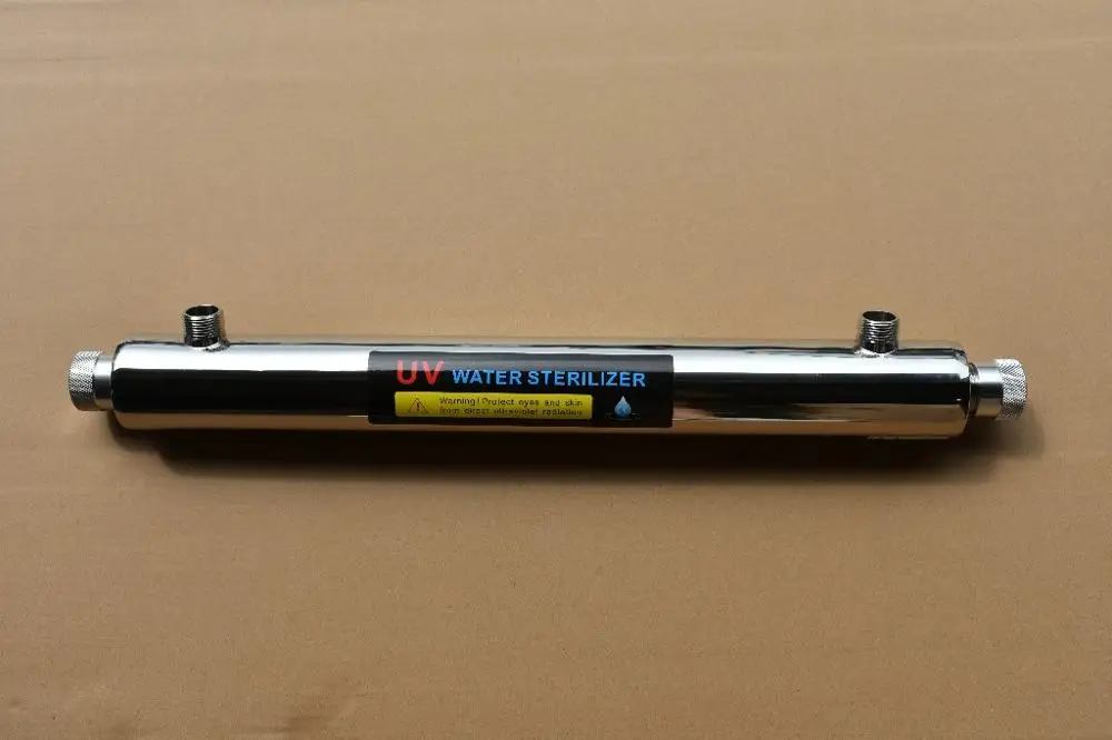 УФ-лампа для очистки воды 55 Вт нержавеющая сталь 1500 литров в час углеродная Ocpuritech наружная резьба 1/2 дюйма