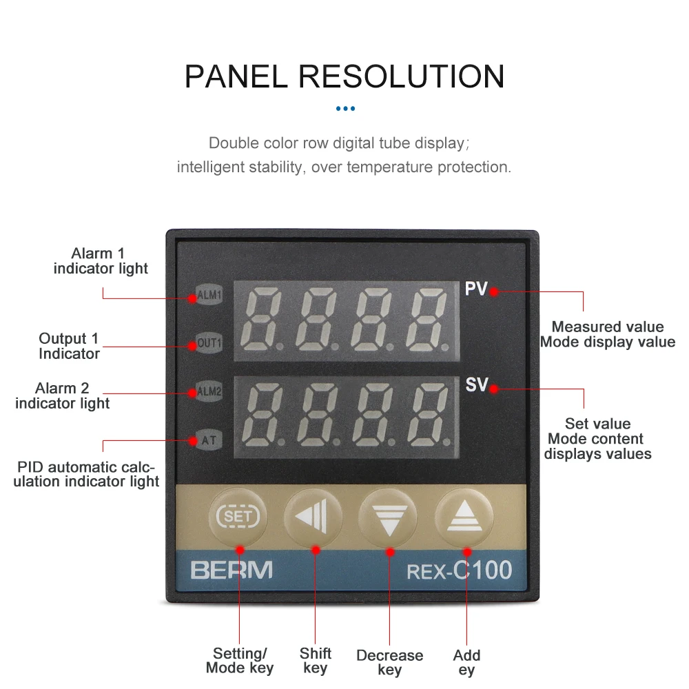 REX-C100 Multiple Input Digital Display Thermostat SSR/Relay Output for Oven/industry PID Intelligent Temperature Controller