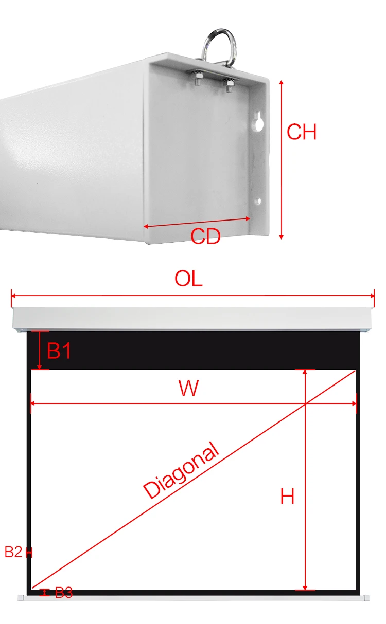 150 Inch Motorized Projector Screen 12v Trigger Projector Silver Screen