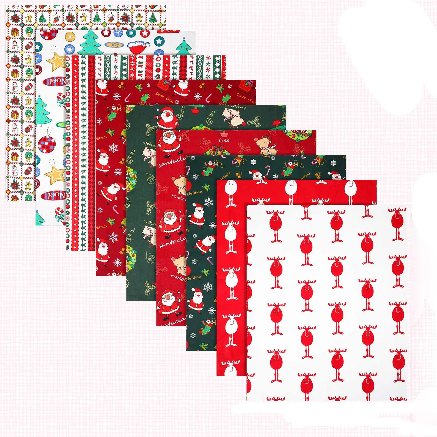 Weihnachts Buffalo Plaid Stoffquadrate – 60 Stück, 15x15 Cm, 6 Designs Für Nähen & Basteln