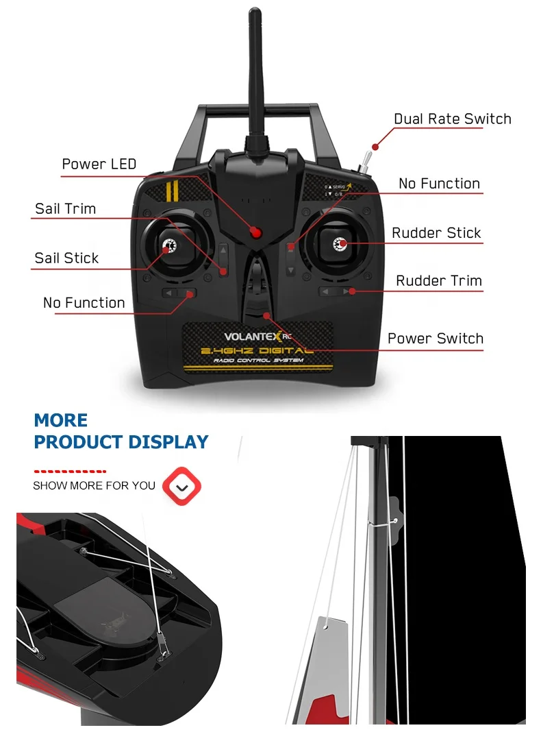 2022 New Arrival Rc Boats for Sale Plastic Kids Remote Radio Control Toy Speed Racing Electric Sailing Rtr Ship Sailboat