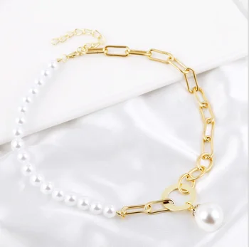 Vintage Baroque Pearl Beads Necklace Trendy Fresh Water Pearl Necklace Women Summer Layered Necklace Choker Best Gift for Mom