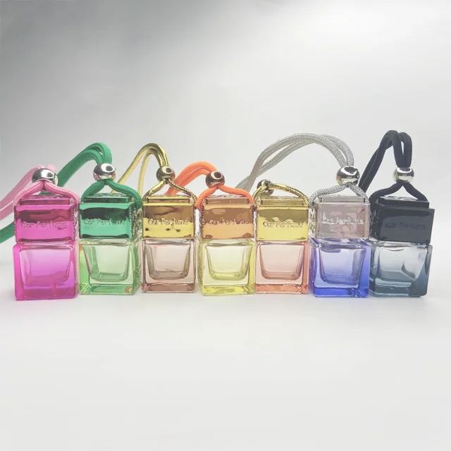 8ml Square Bottle for Hanging Car Air Freshener Perfume Pendant Empty Glass Car Diffuser Bottle