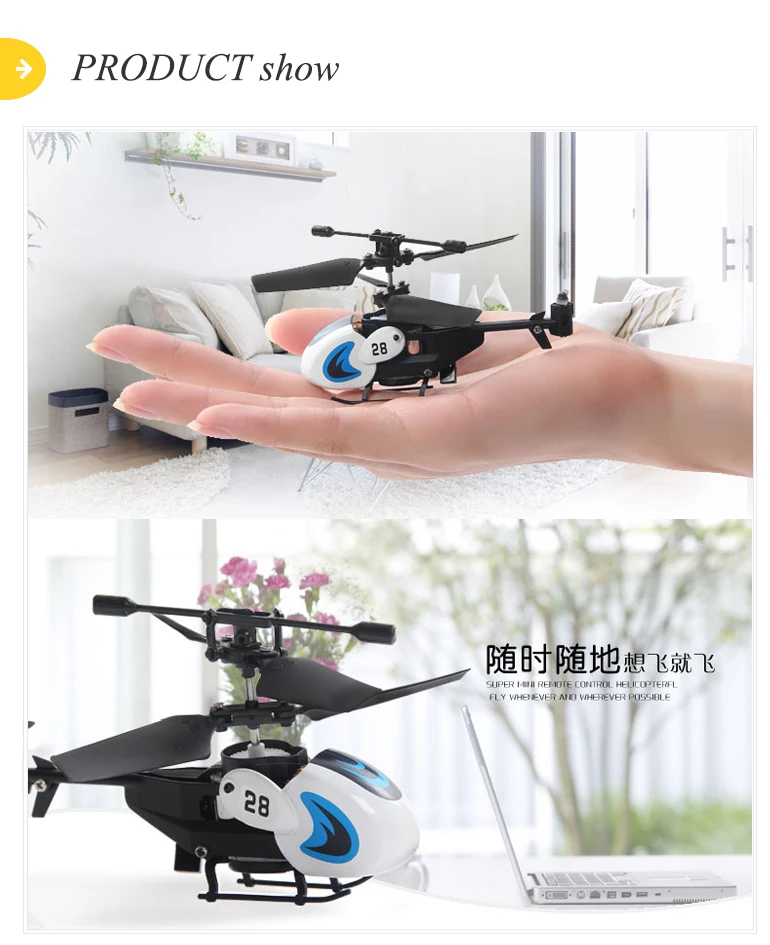 Hélicoptère Télécommandé Mini Infrarouge LED Gyro Double - Jouet RC Enfants Intérieur Extérieur Fun Et Lumineux
