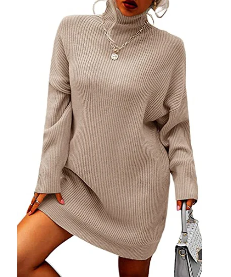 slim fit dress slacks Cable Knit Loose Fit Sweater Dress L / Black main image 1
