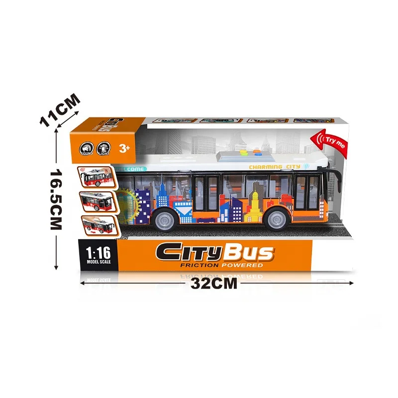 Acheter Jouet de bus à échelle 1/32, bus de ville à deux étages, modèle à toit ouvert, voitures en métal moulé sous pression, véhicules à tirer, mini modèle lumières et musique