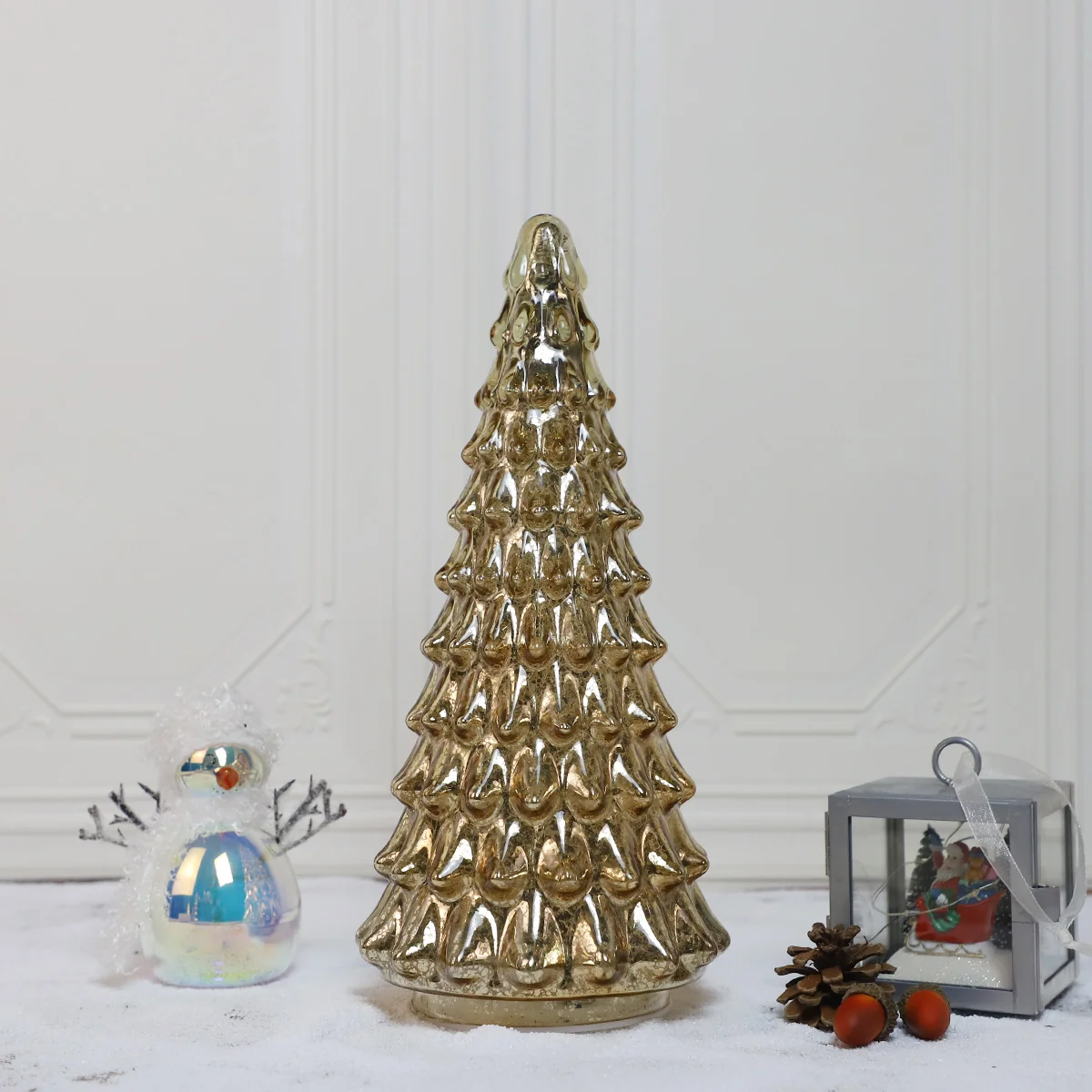 christmas table decoration large ornaments christmas artificial tree christmas glass tree light