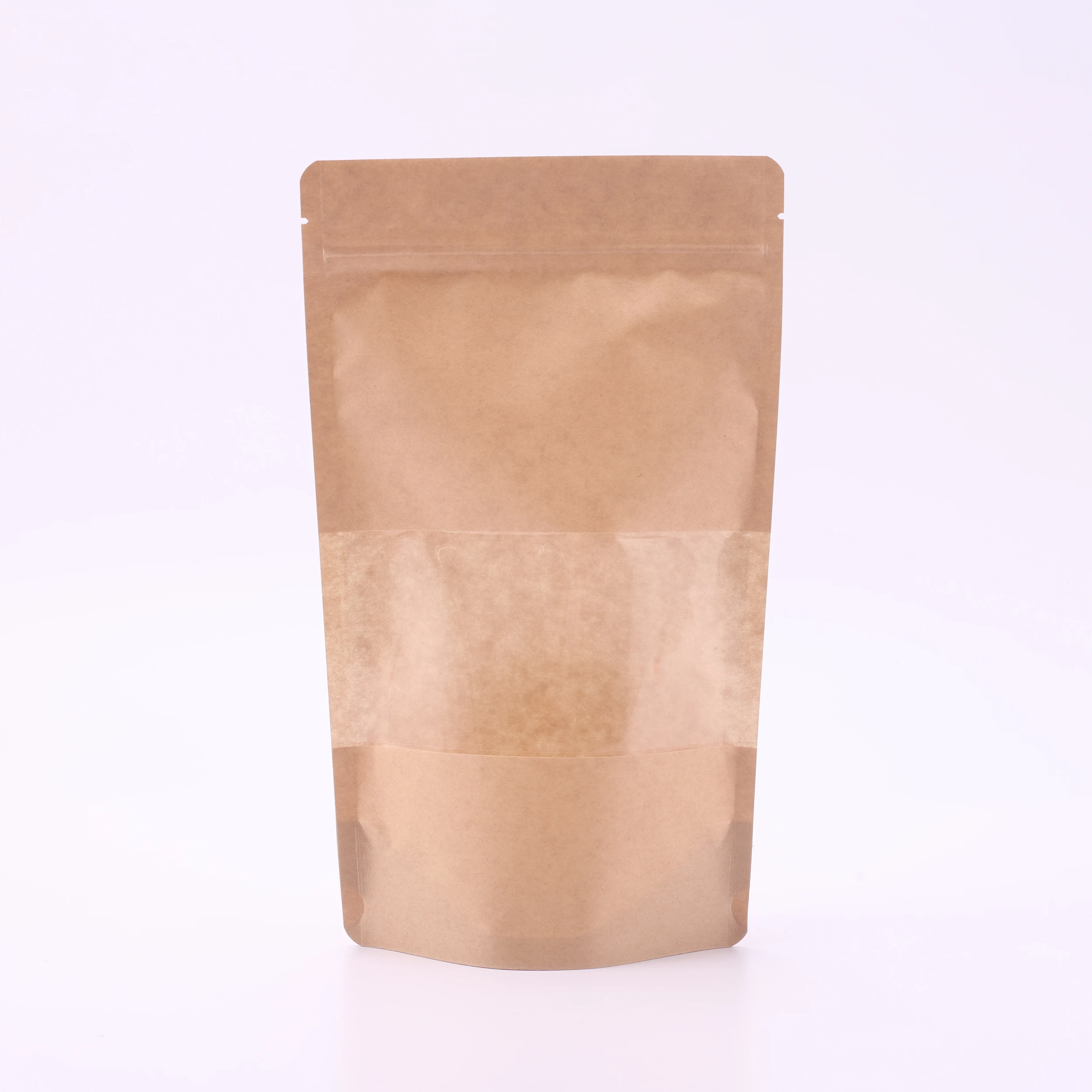 Flat Bottom Stand Up Valve Pouch Packaging Bag Kraft Paper Zipper Bag With Valve