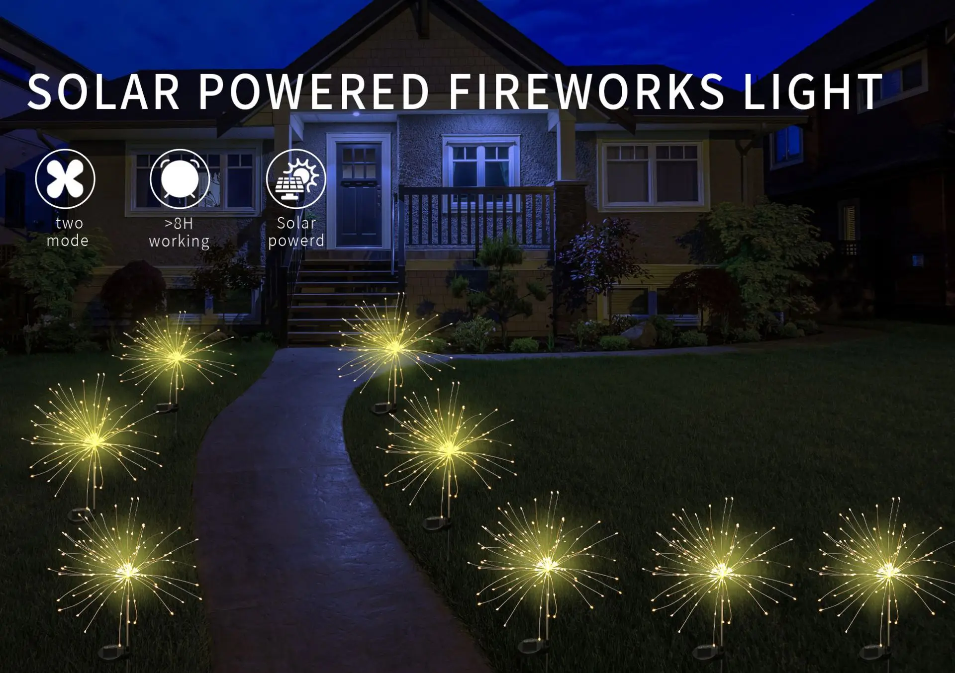 Outdoor solar flower lights LED Full Sky Stars Colorful lights garden decoration party dandelion light strings