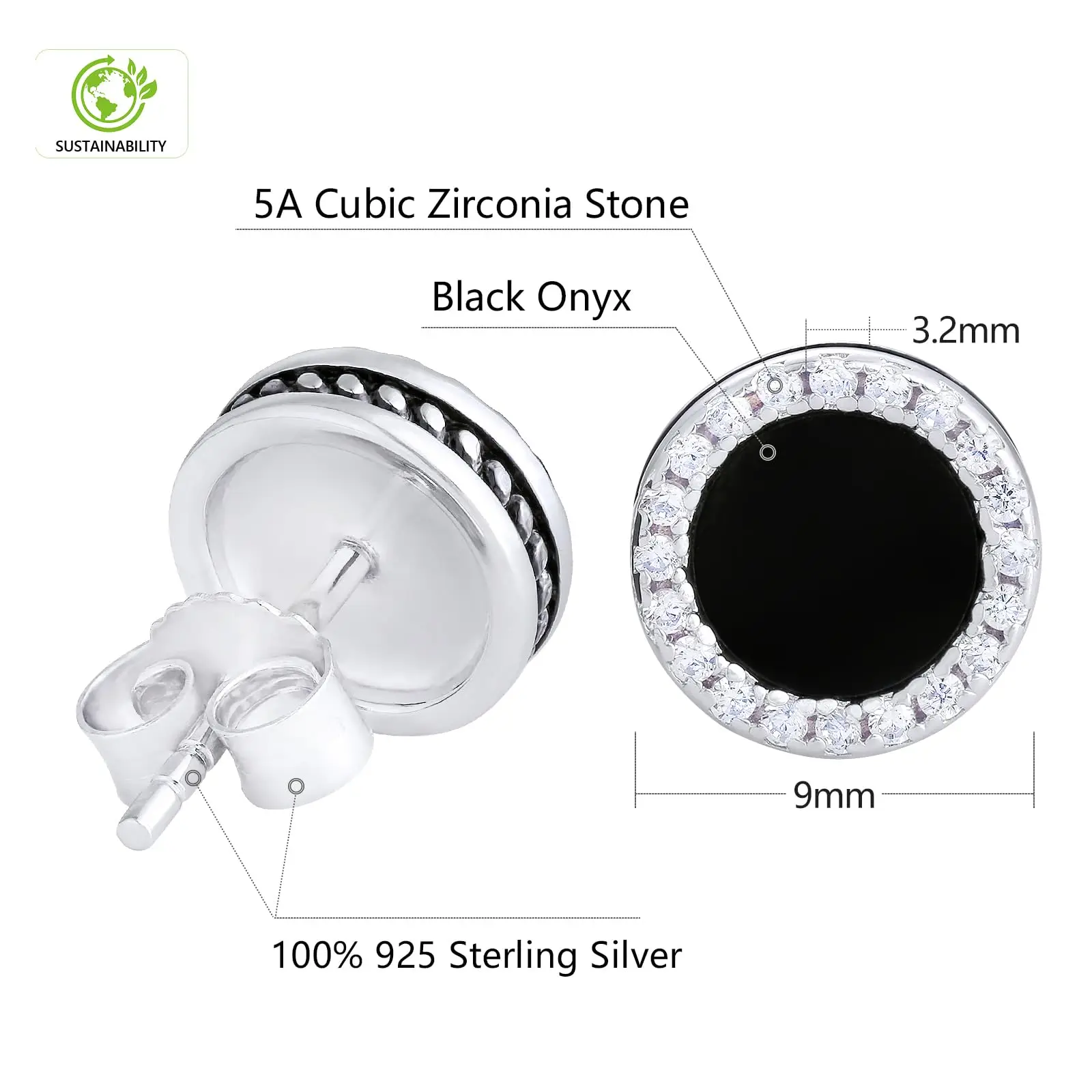 Nuevo! Pendient Vintage De Plata 925 Para Hombre Y Mujer, Aret De