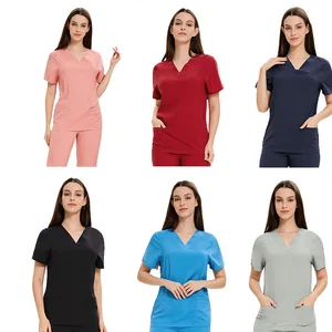 Breathable New Cheap Men and Women Short Sleeved Thin Hand Washing Clothes Elastic Nursing Working Clothes Medical Scrub Uniform