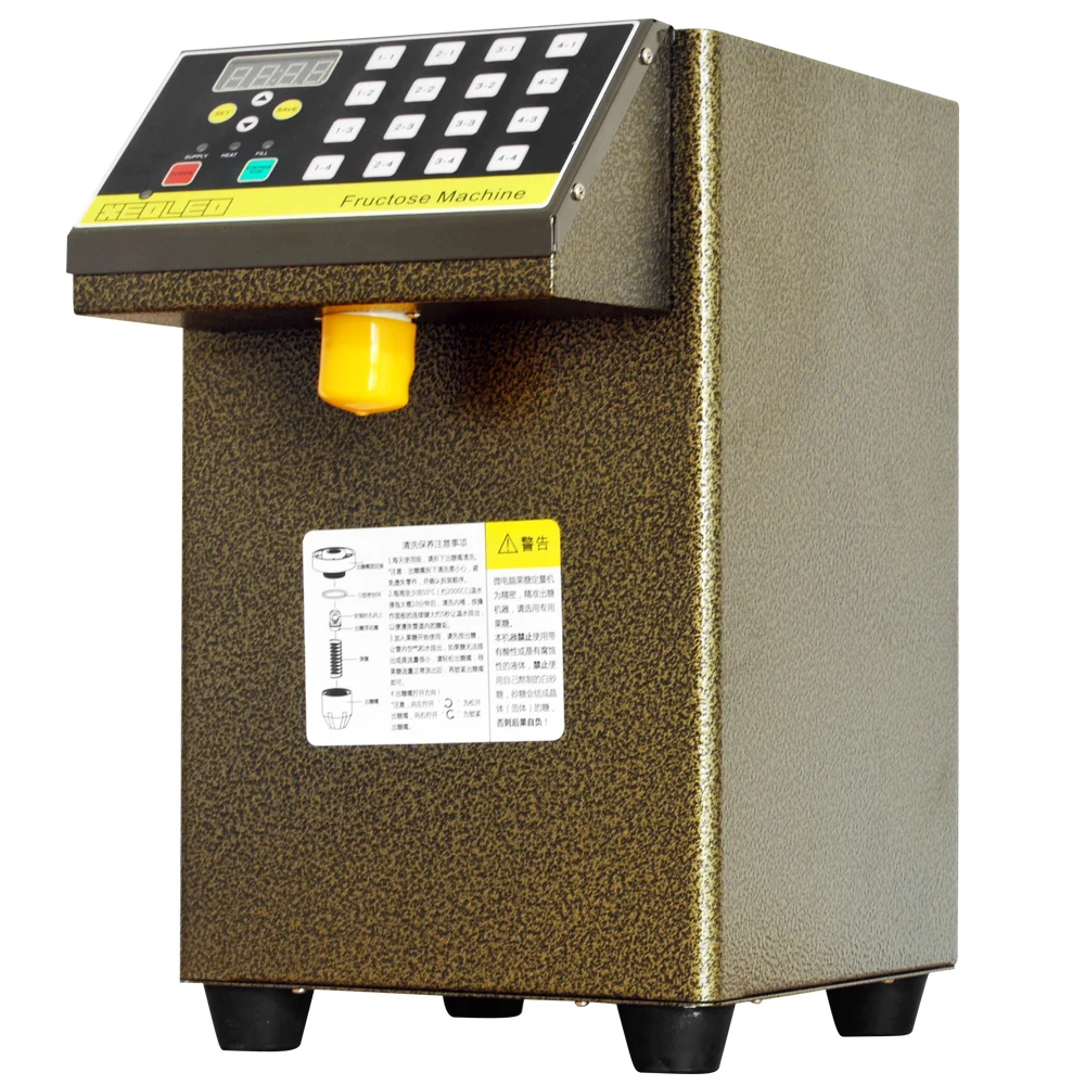 Machine à Fructose 8L - Distributeur Avec 16 Dosages Pour Café, Thé Au Lait, Bubble Tea