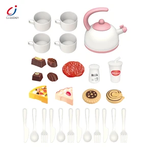 Chengji Diy Dessert Toy Food Pretend Play Preschool Kitchen Simulation Experience Plastic Dinnerware Sets Kitchen Toys