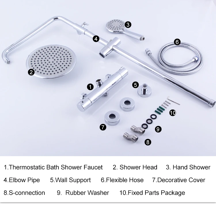 Juego de ducha termostática para baño de 3 funciones