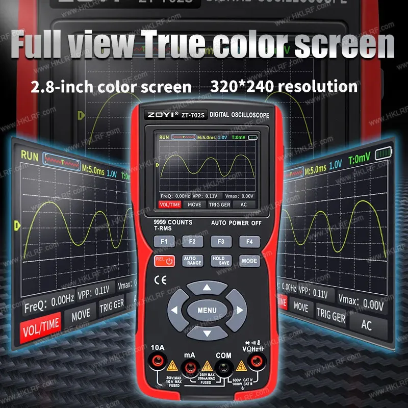 Zoyi Zt-702s 2-in-1 Digital Multimeter 2.8 Inch Ips Display,9999 Counts ...