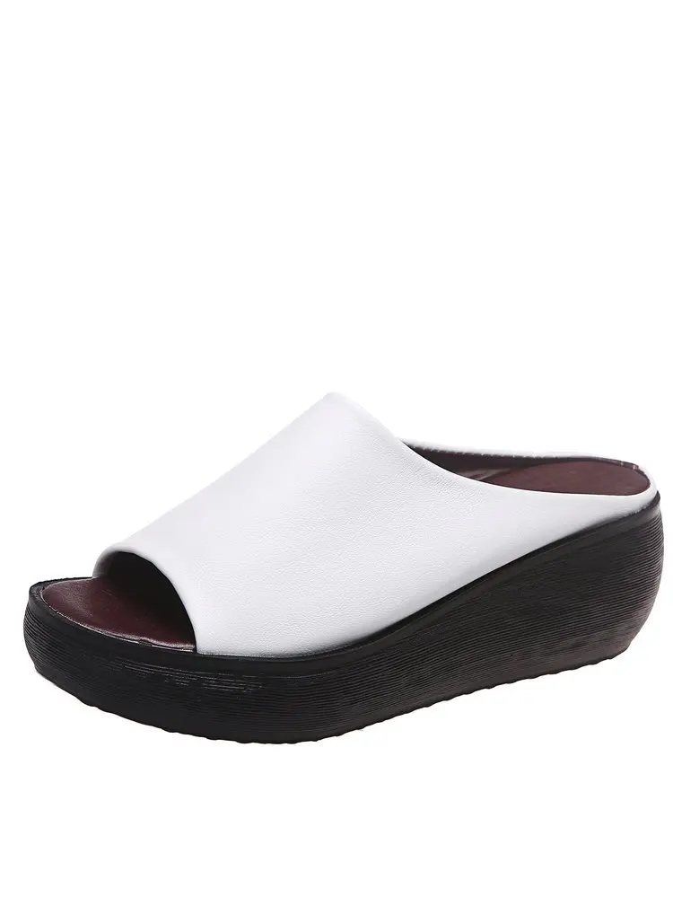 Large size wedge slippers female fish mouth fashion to wear platform sandals