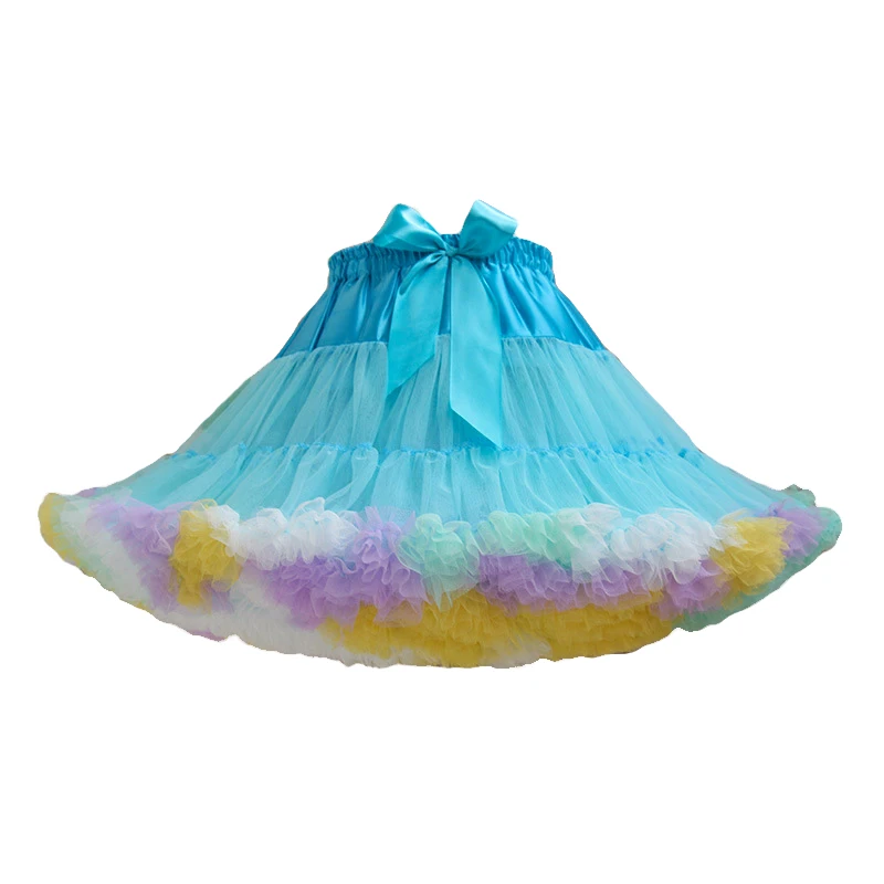 Girls Tutu Skirt 3Y-14Y Tulle Ruffles Prom Dress Classical Children Girls Solid Color Tutu Skirt For Kids