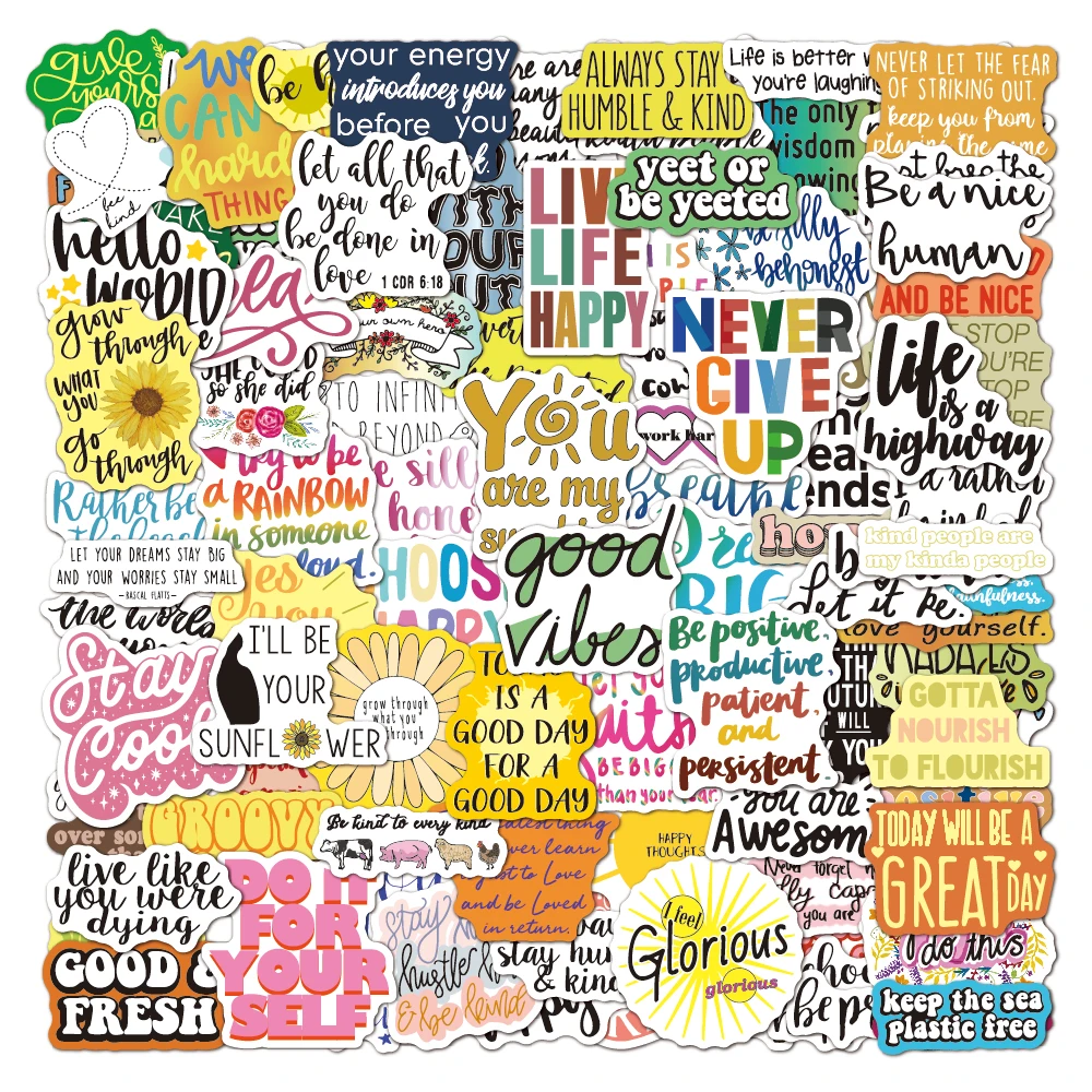MixMart Stijlvolle monochrome sticker set, 100 stuks, duurzame vinylstickers voor je